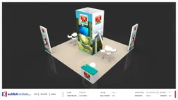 20x20 Island booth design by Exhibit-Rentals